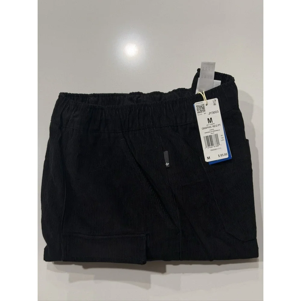 Adidas Trefoil Graphic Corduroy Sweatpants Men's Black M Originals